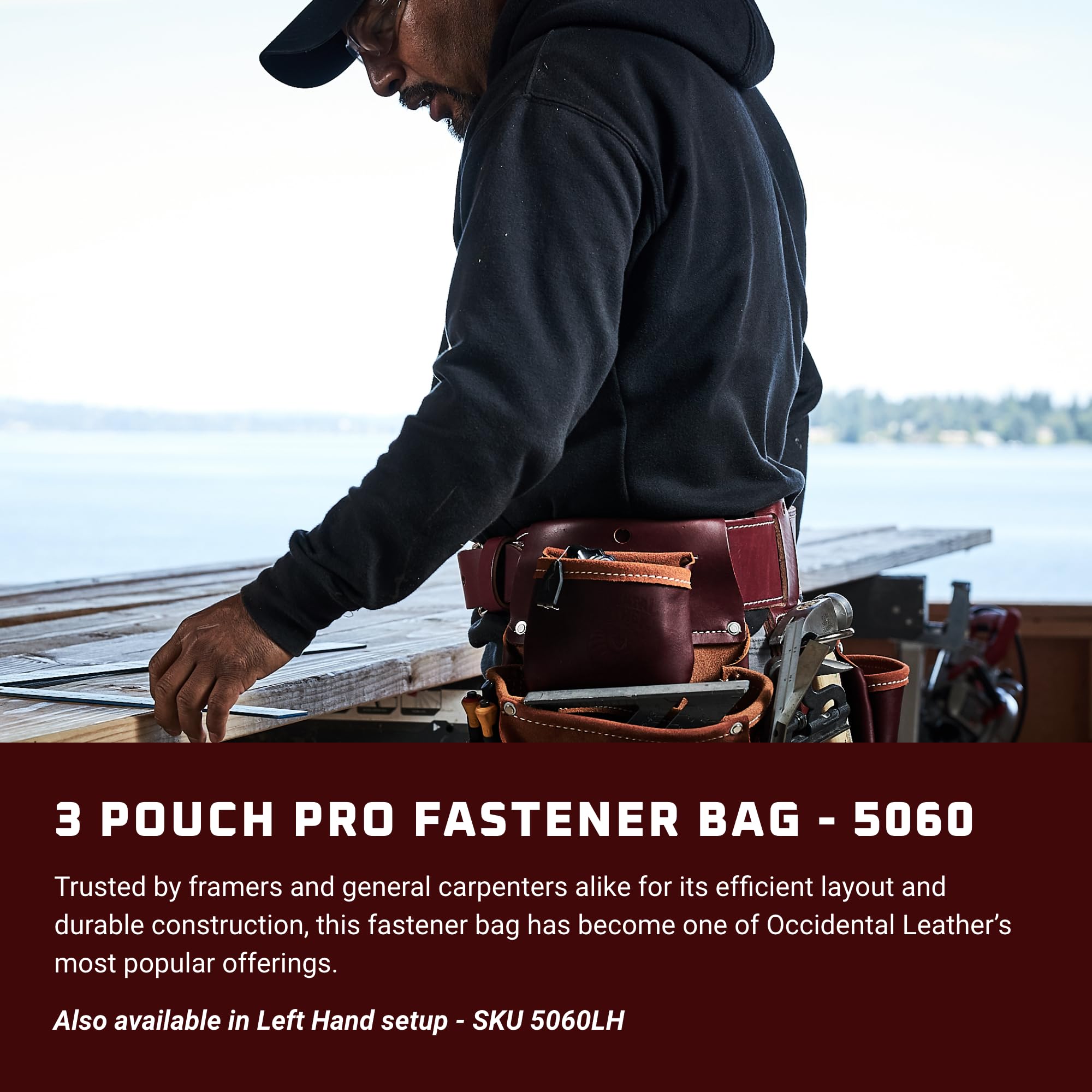 Occidental Leather 3 Pouch Pro Fastener Bag - Cafe - 9 Pockets